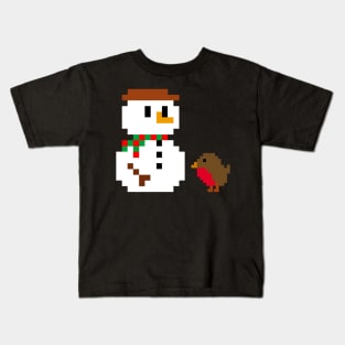 8 Bit Snowman Kids T-Shirt